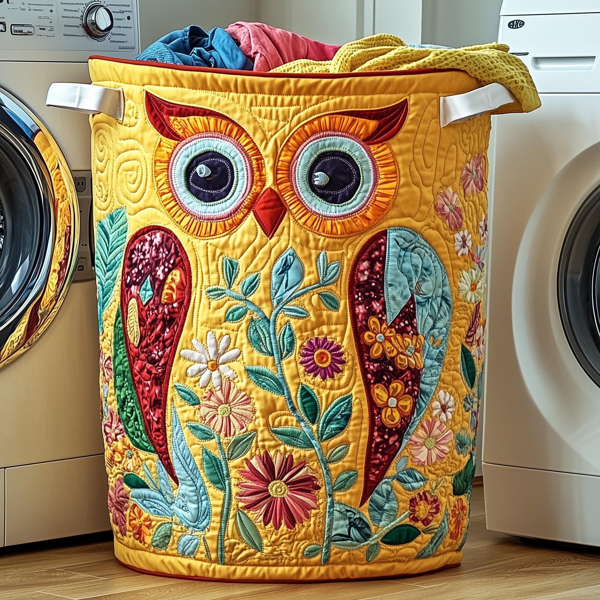 Blooming Owl Laundry Tote Bag