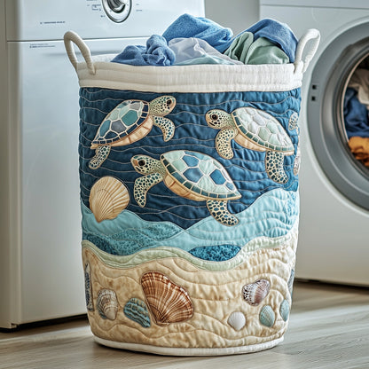 The Ocean Breeze Quilted Laundry Basket Tote 2156