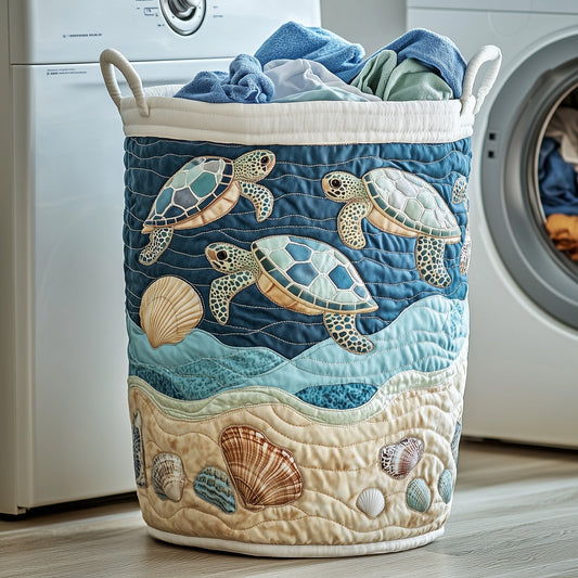 The Ocean Breeze Quilted Laundry Basket Tote 2156