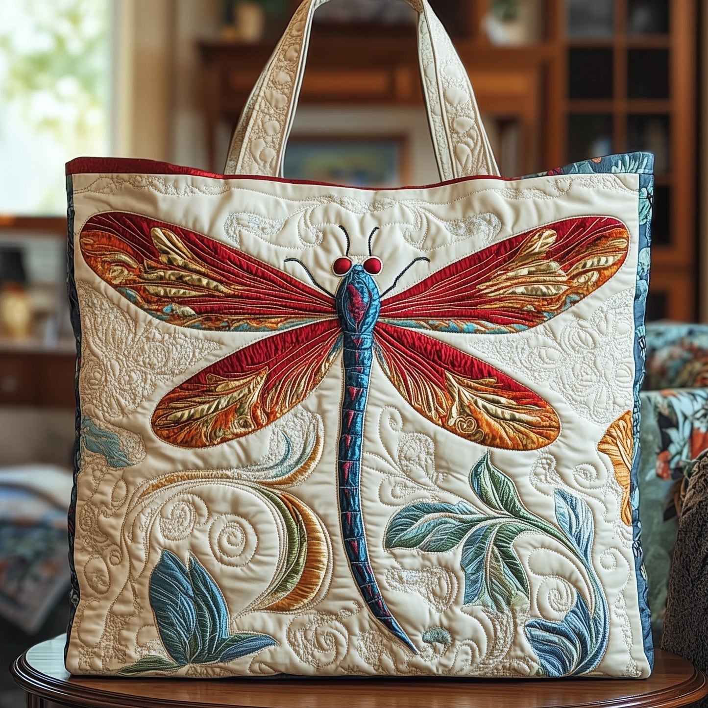 Everyday Dragonfly Embroidery Tote Bag