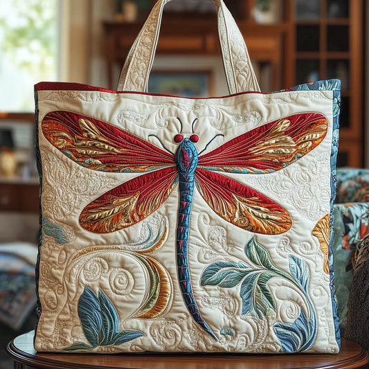 Everyday Dragonfly Embroidery Tote Bag