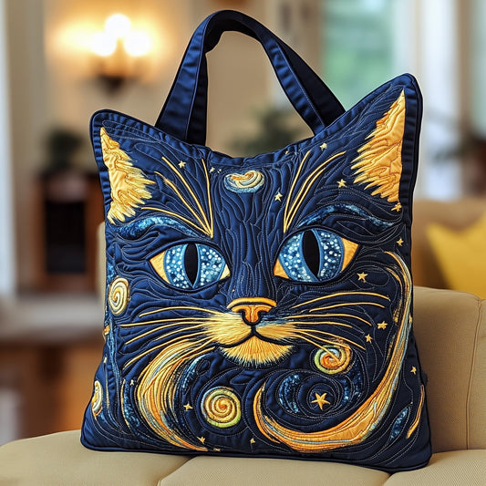 The Starry Cat Quilted Tote