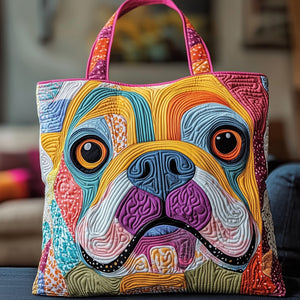 The Colorful Frenchie Quilted Tote