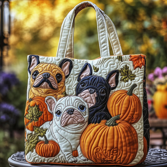 French Bulldogs Pumpkins Tote Bag