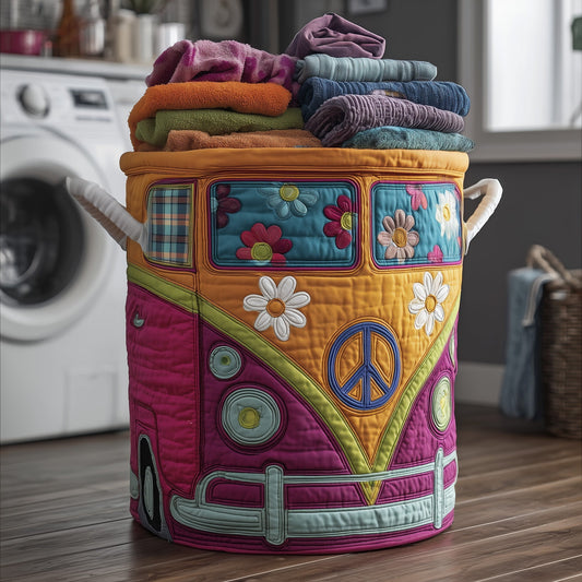 The Hippie Van Quilted Laundry Basket Tote 2284