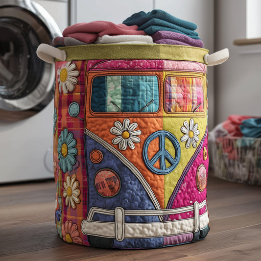 The Hippie Van Quilted Laundry Basket Tote 2286