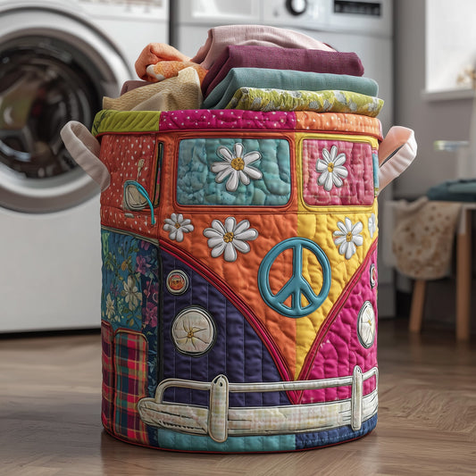 The Hippie Van Quilted Laundry Basket Tote 2287