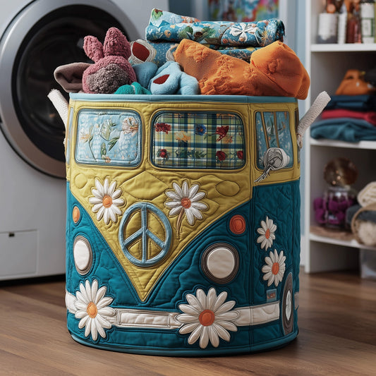 The Hippie Van Quilted Laundry Basket Tote 2288