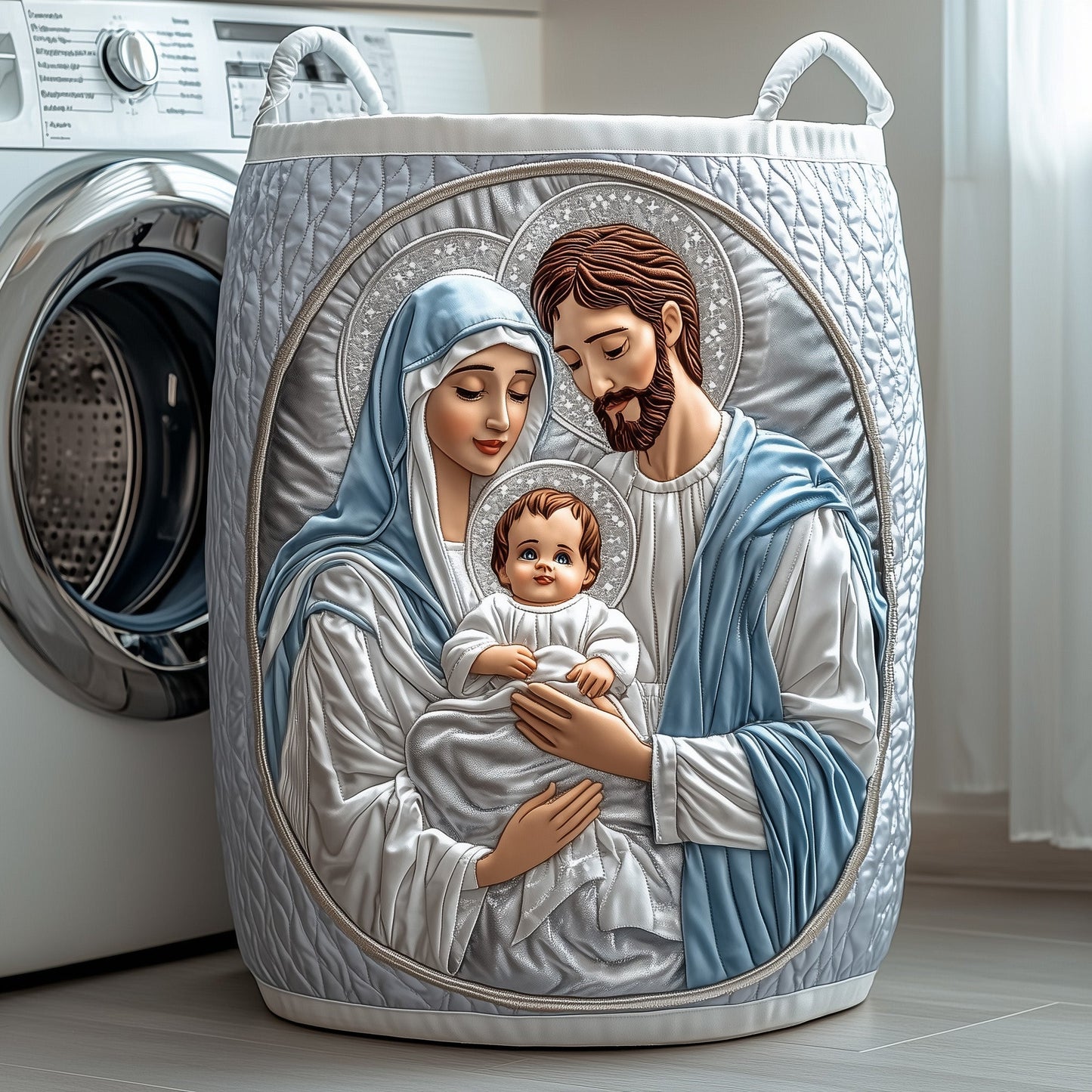Nativity Laundry Basket Quilted Tote