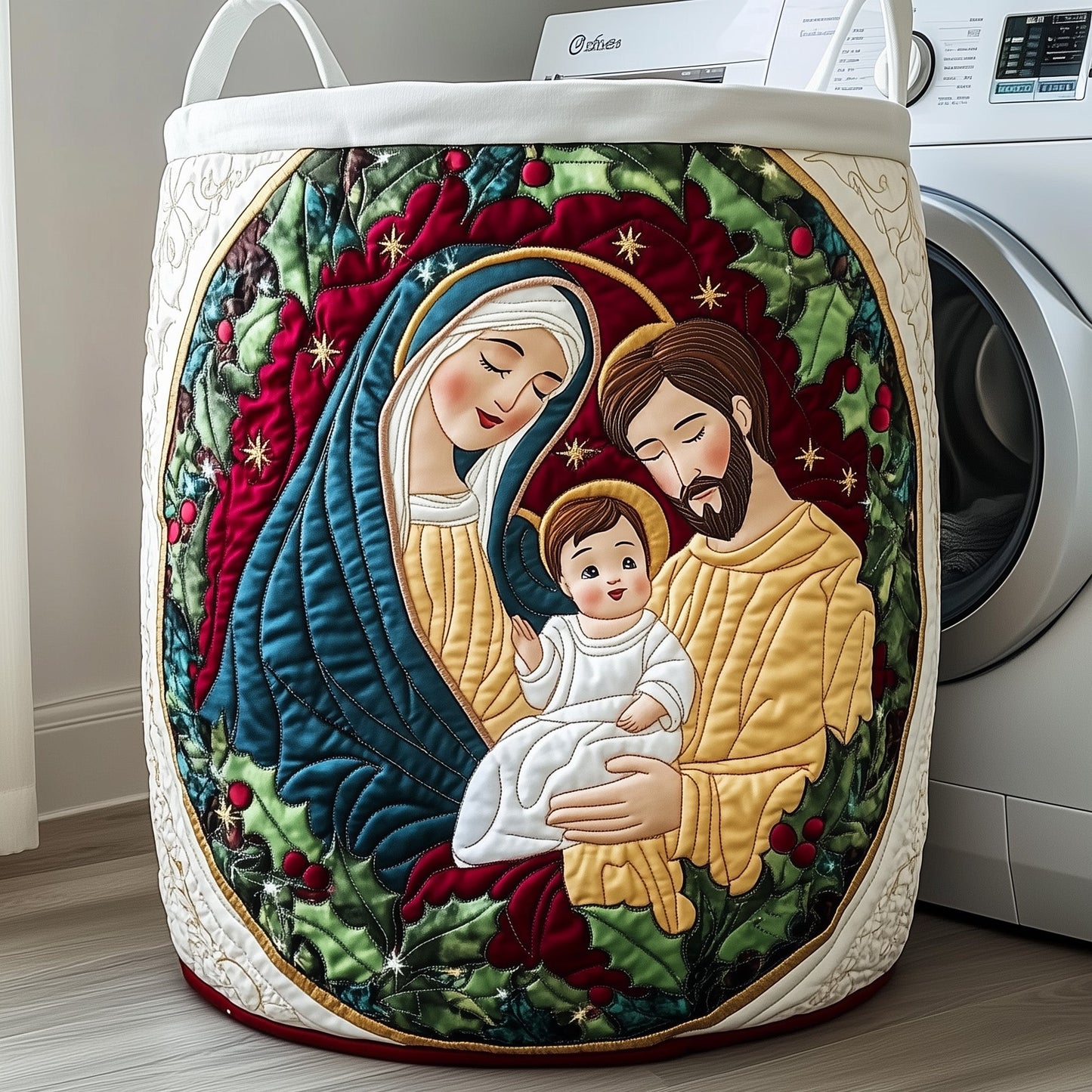 The Nativity Quilted Laundry Basket Tote 2351