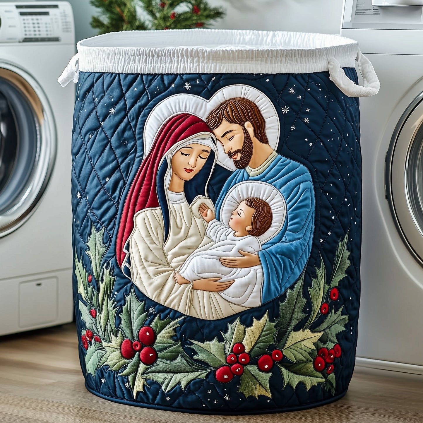 The Nativity Quilted Laundry Basket Tote 2352