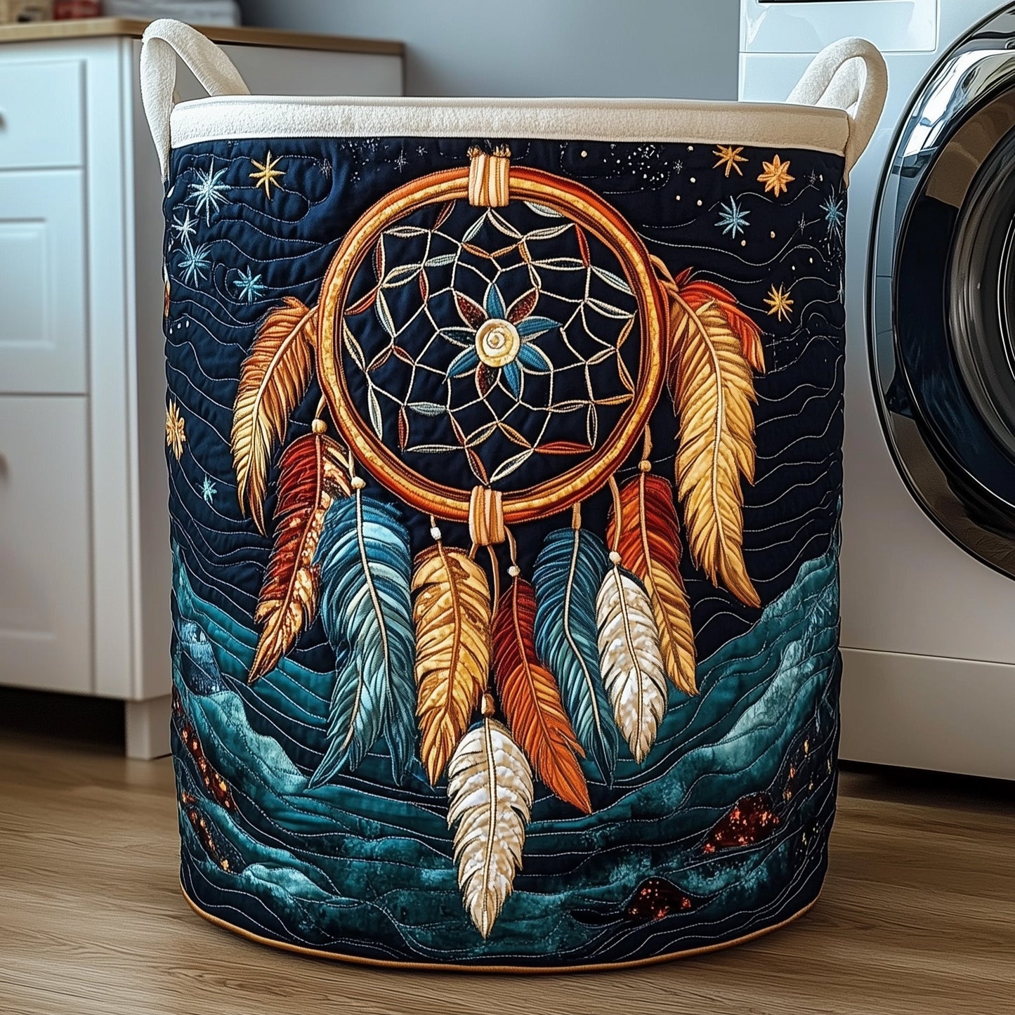 The Dreamcatcher Quilted Laundry Basket Tote 2414
