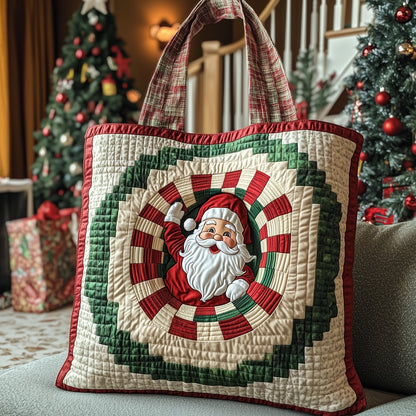 Santa Claus Holiday Quilted Tote