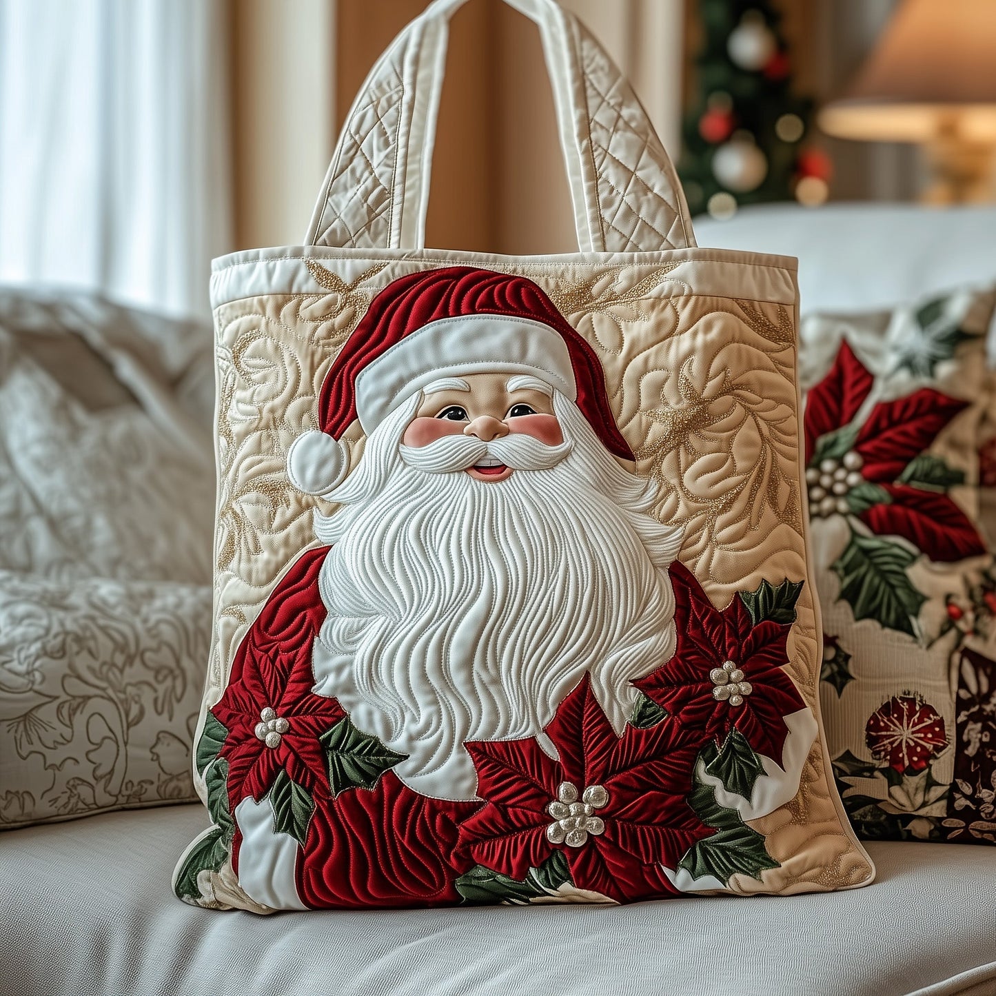 Santa Claus Face Tote Bag