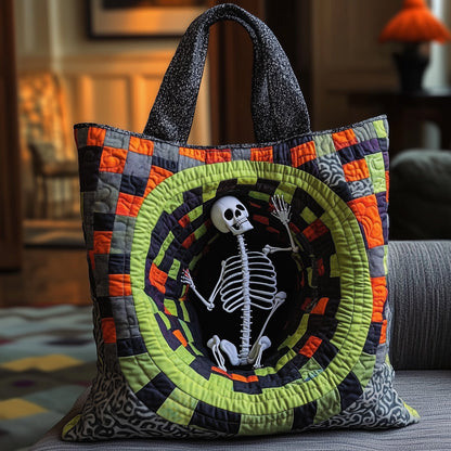 The Playful Skeleton Quilted Tote