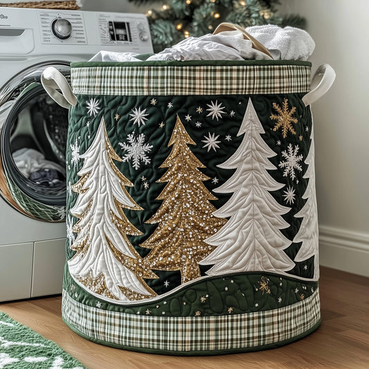 The Festive Fir Quilted Laundry Basket Tote 2546