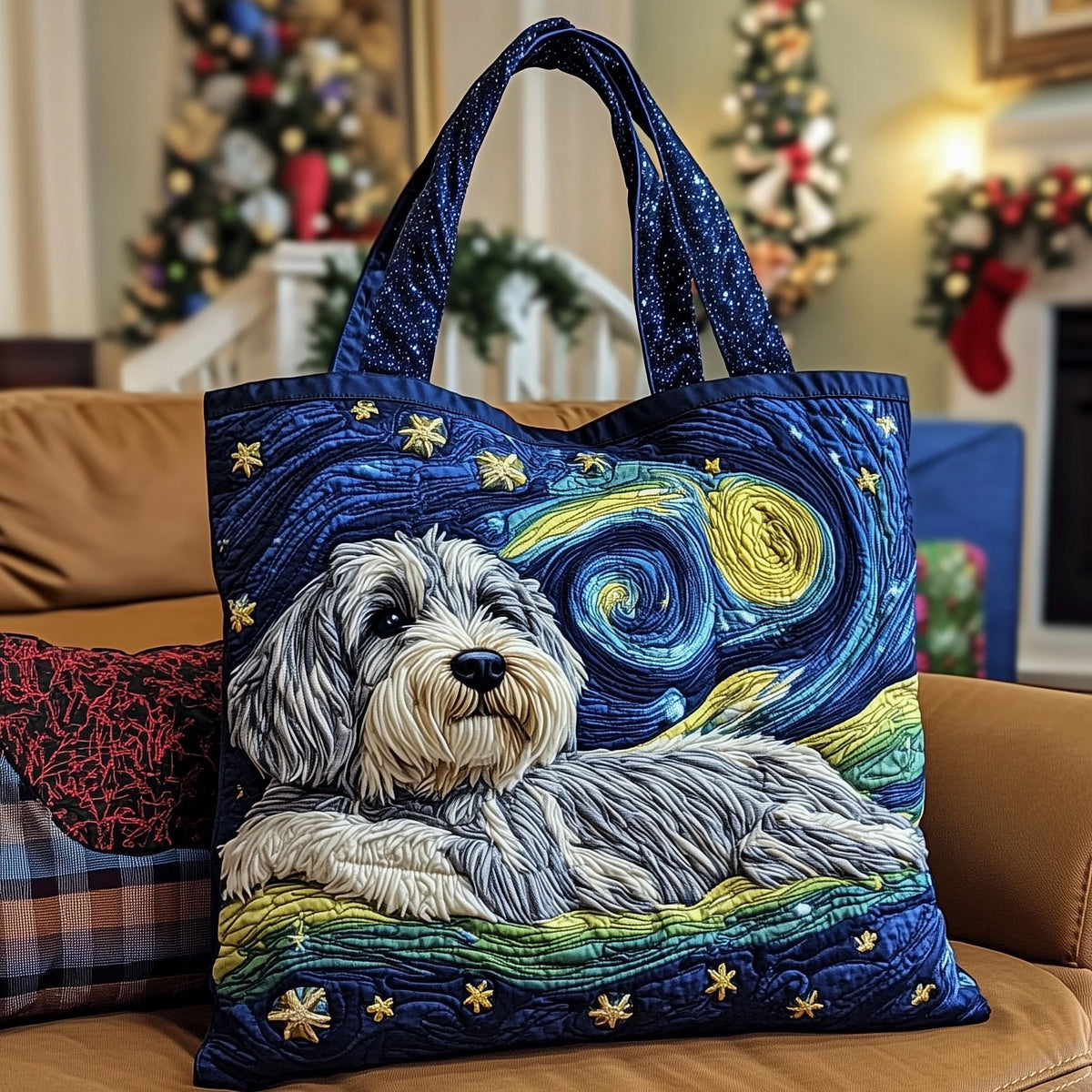 Everyday Starry Schnauzer Quilted Tote