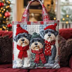 Everyday Festive Schnauzer Quilted Tote