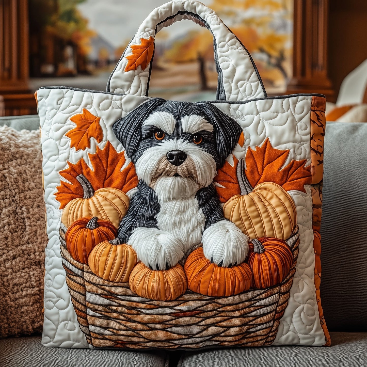 The Autumn Dog Quilted Tote