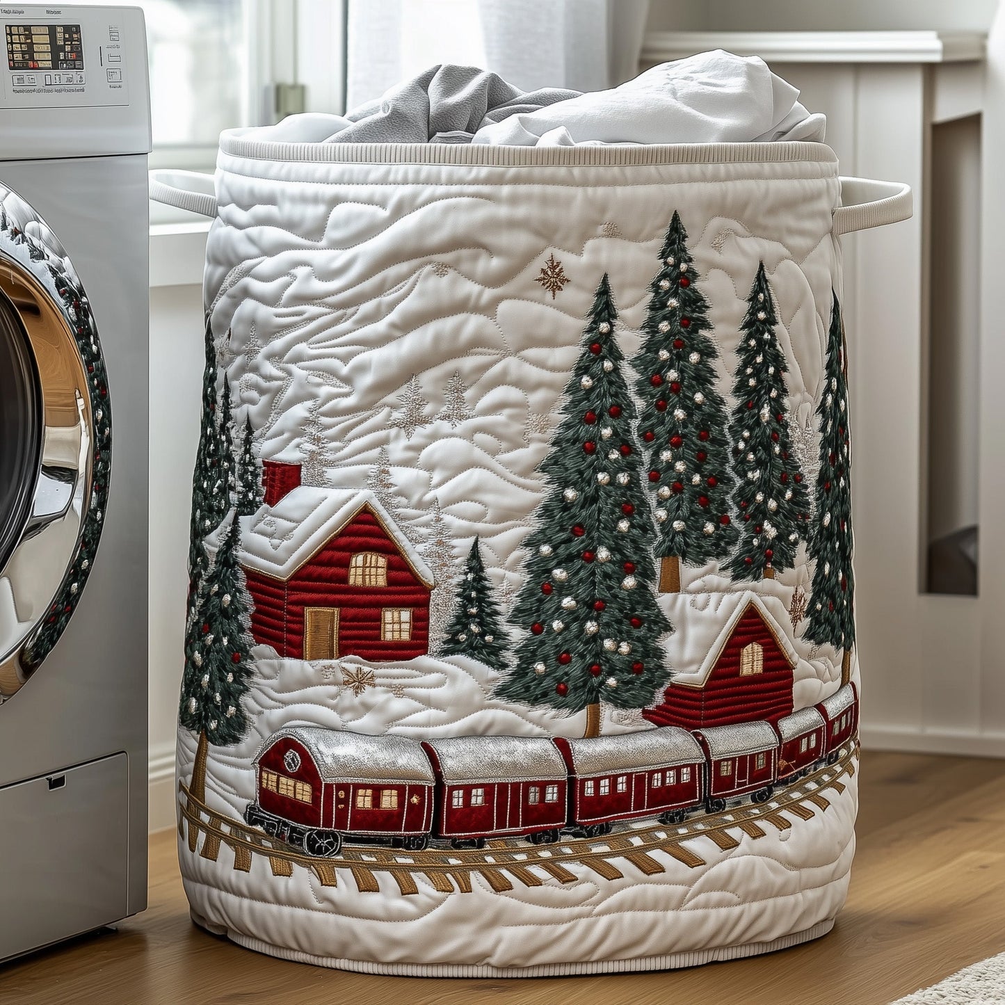 Holiday Express Laundry Quilted Tote