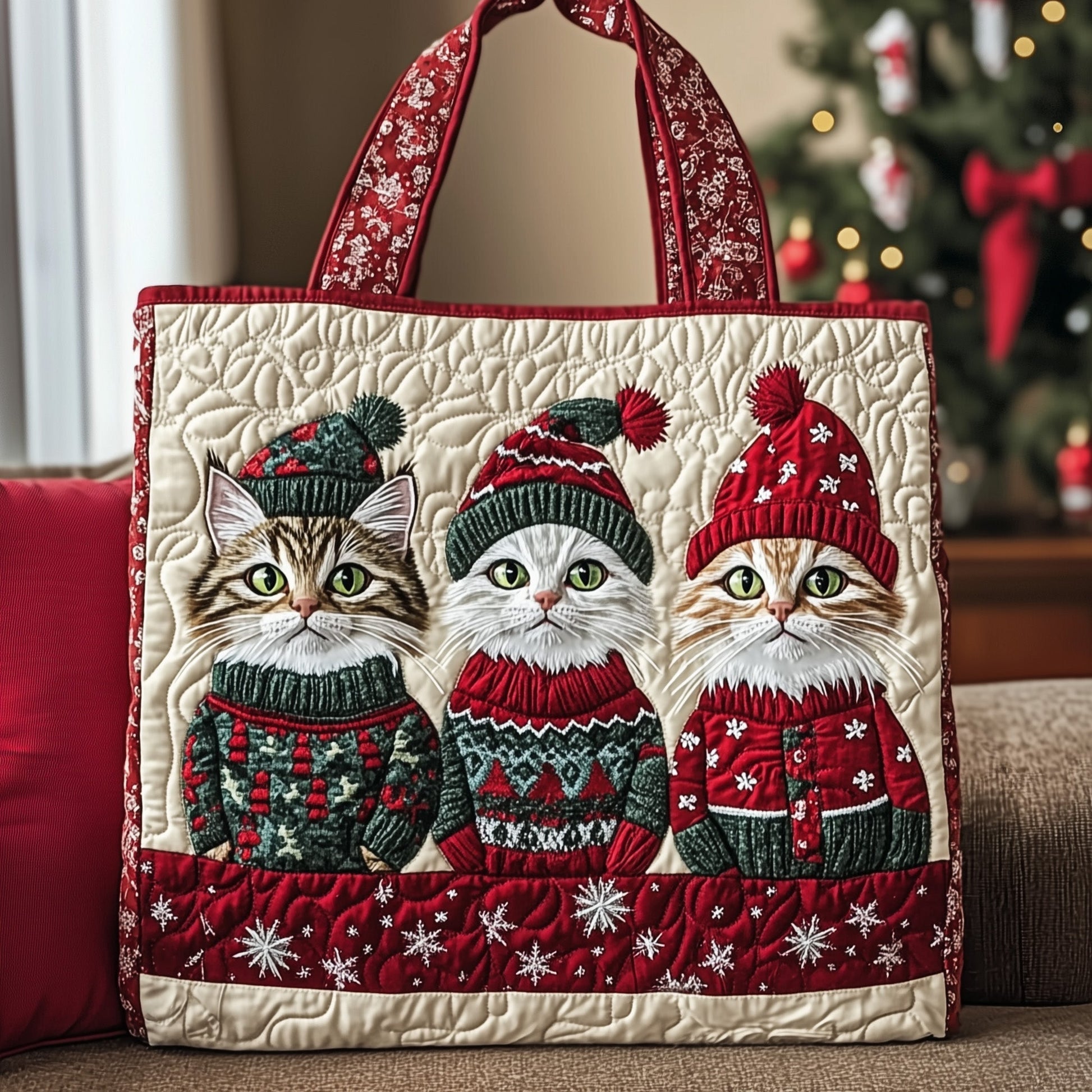 Everyday Holiday Cat Quilted Tote