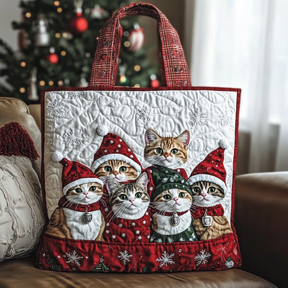 Everyday Festive Cat Quilted Tote