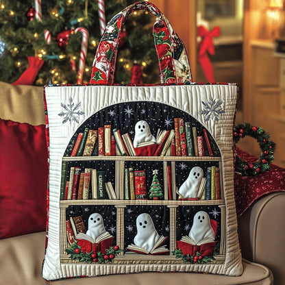 Everyday Ghosts Bookshelf Quilted Tote