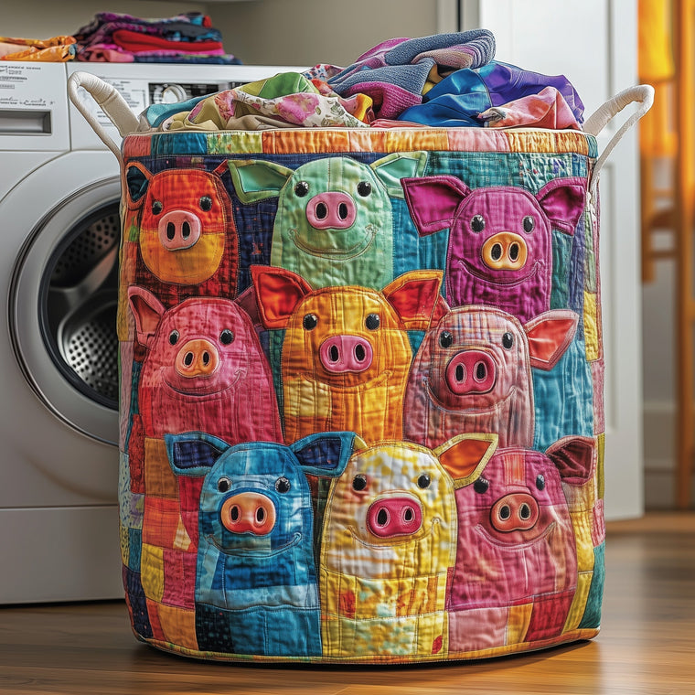 Pasture Piglet Laundry Quilted Tote