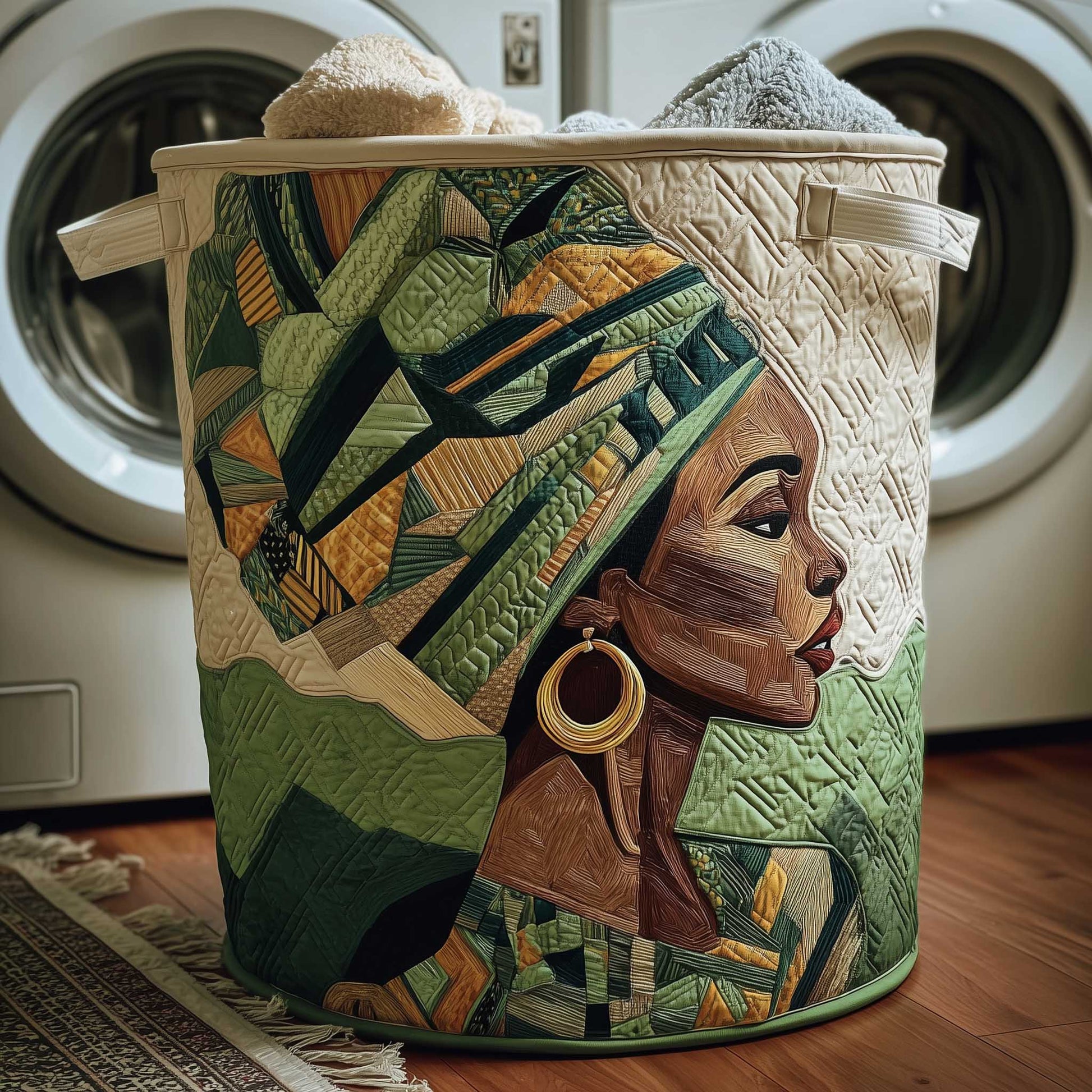The Golden Glow Quilted Laundry Basket Tote 3499