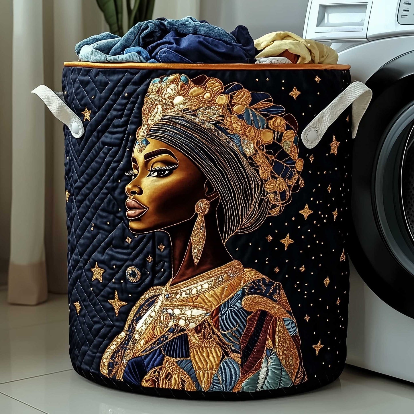 The Golden Glow Quilted Laundry Basket Tote 3501