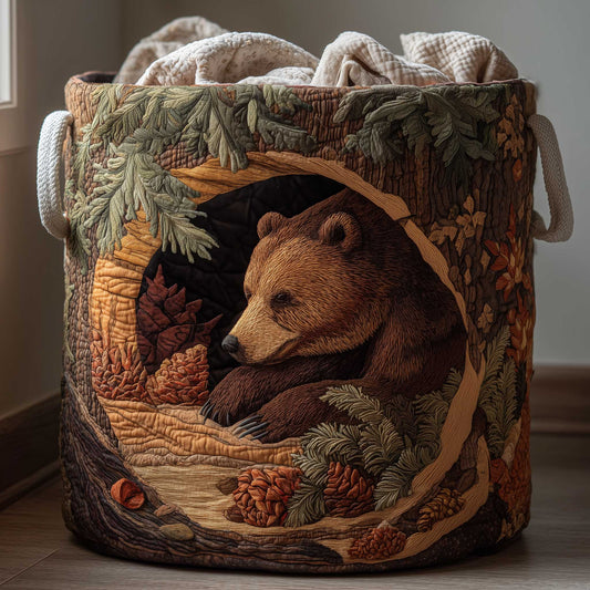 The Woodland Charm Quilted Laundry Basket Tote 3884