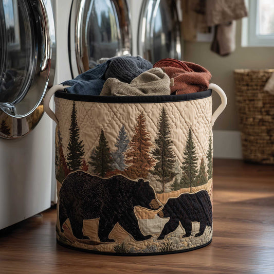 The Woodland Charm Quilted Laundry Basket Tote 3885