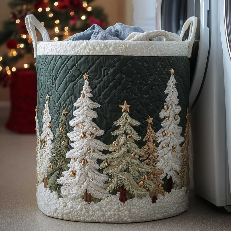 The Christmas Tree Quilted Laundry Basket Tote 3914