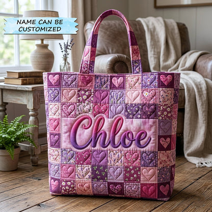 Heart Patchwork Floral Tote Bag