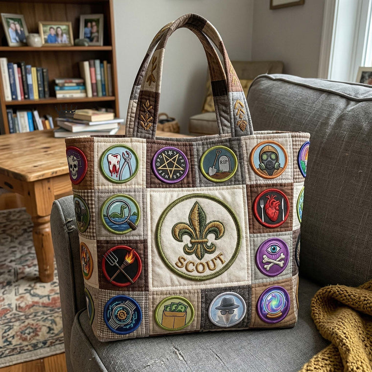 Merit Badge Patchwork Tote Bag