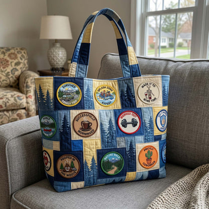 Merit Badge Patches Quilted Tote