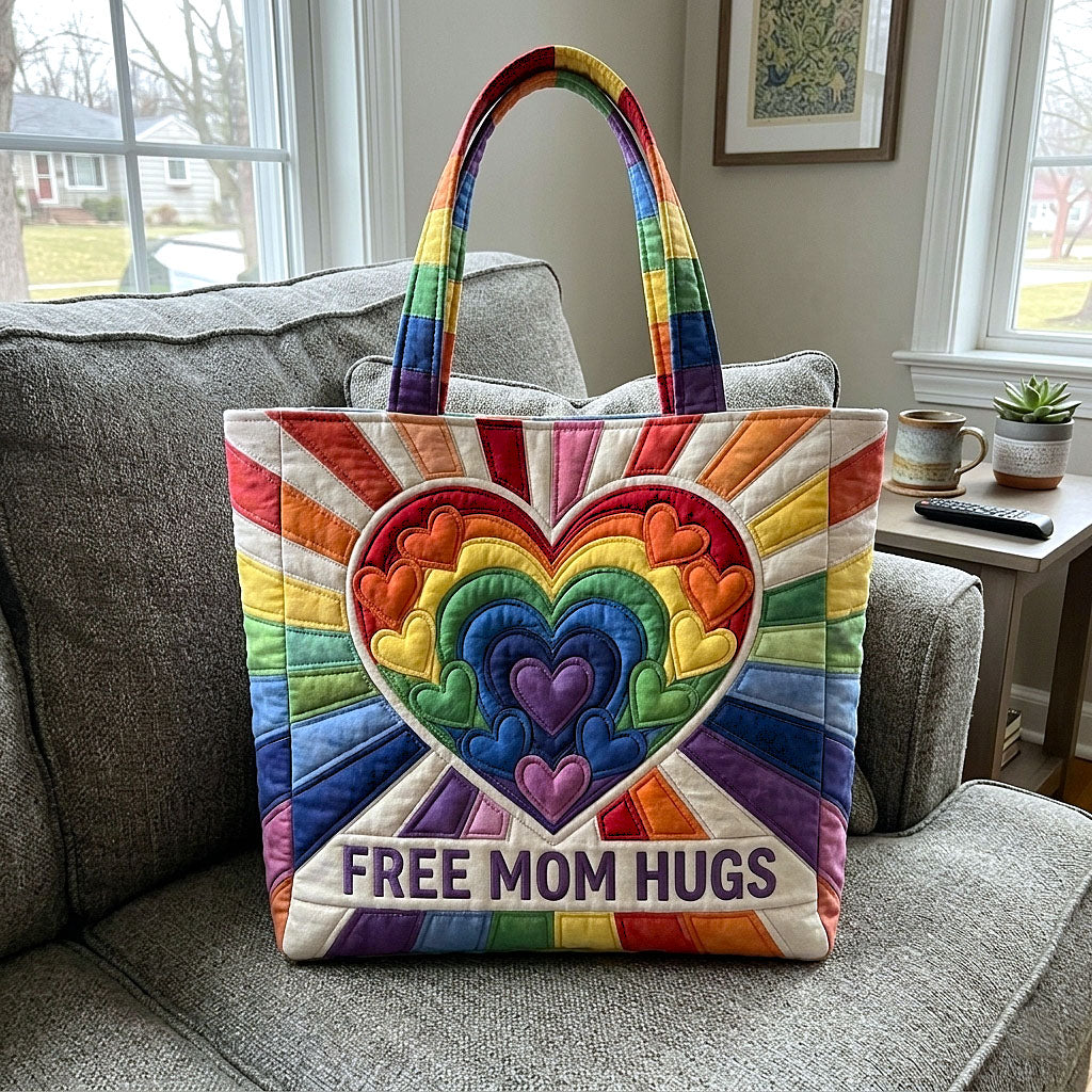 Everyday Rainbow Heart Quilted Tote