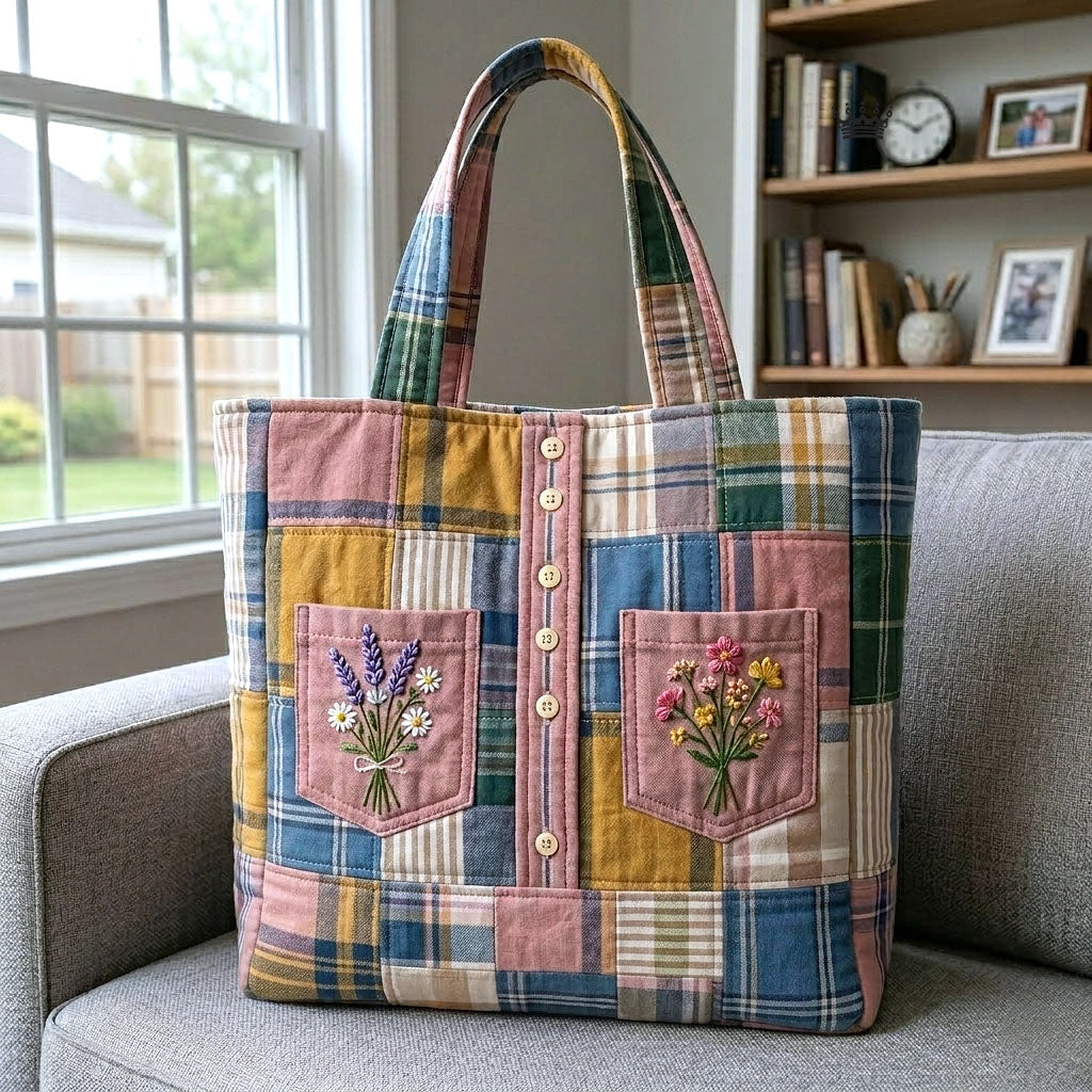 The Patchwork Floral Quilted Tote