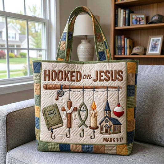 The Hooked On Jesus Quilted Tote