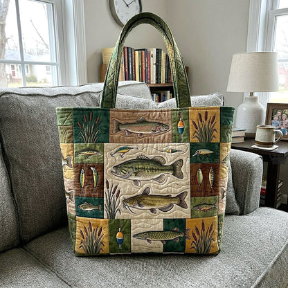 Fishing Fish Lures Quilted Tote