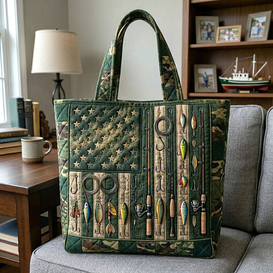 The Patriotic Fishing Quilted Tote