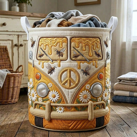 The Hippie Van Quilted Laundry Basket Tote 8765