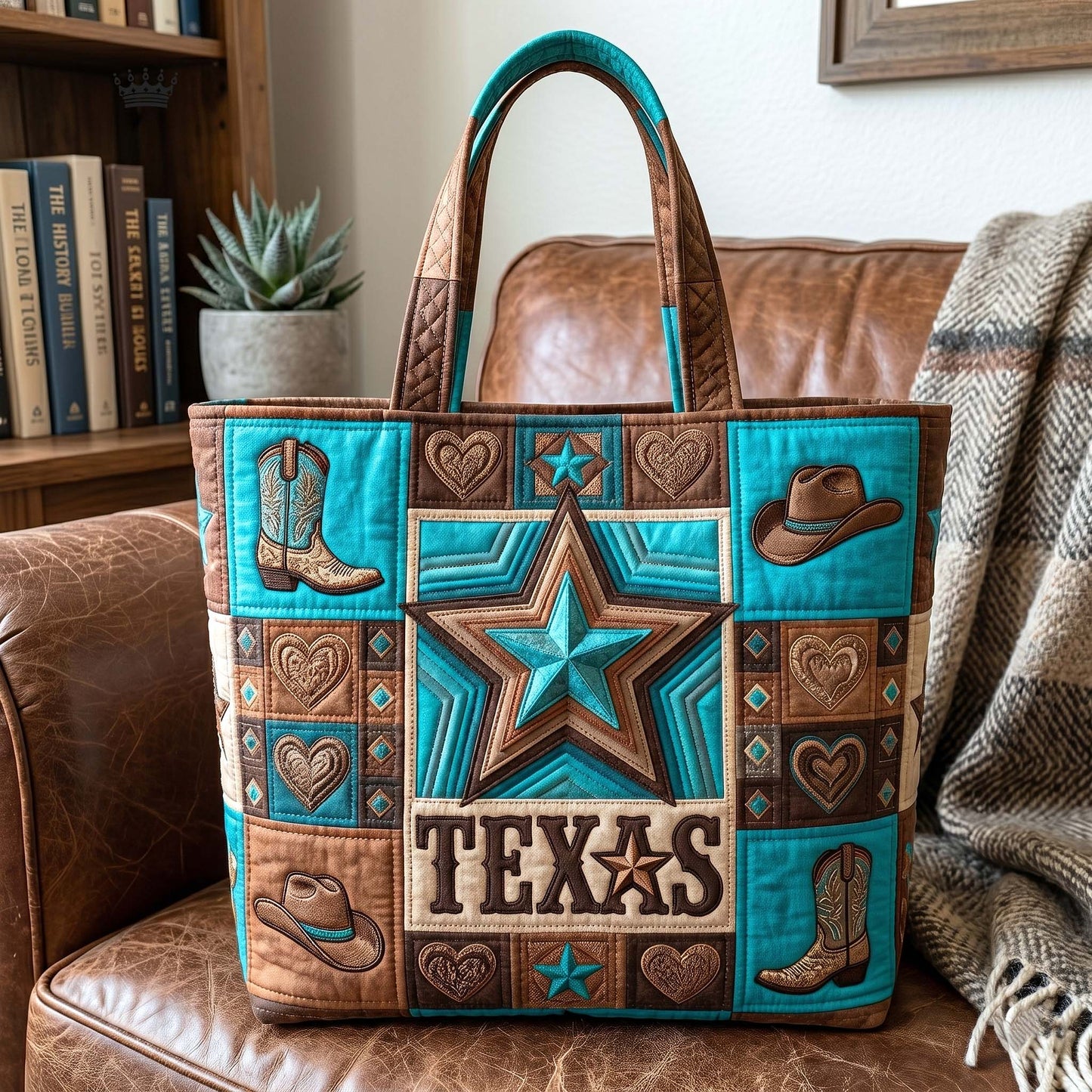 Texas Star Western Icons Quilted Tote