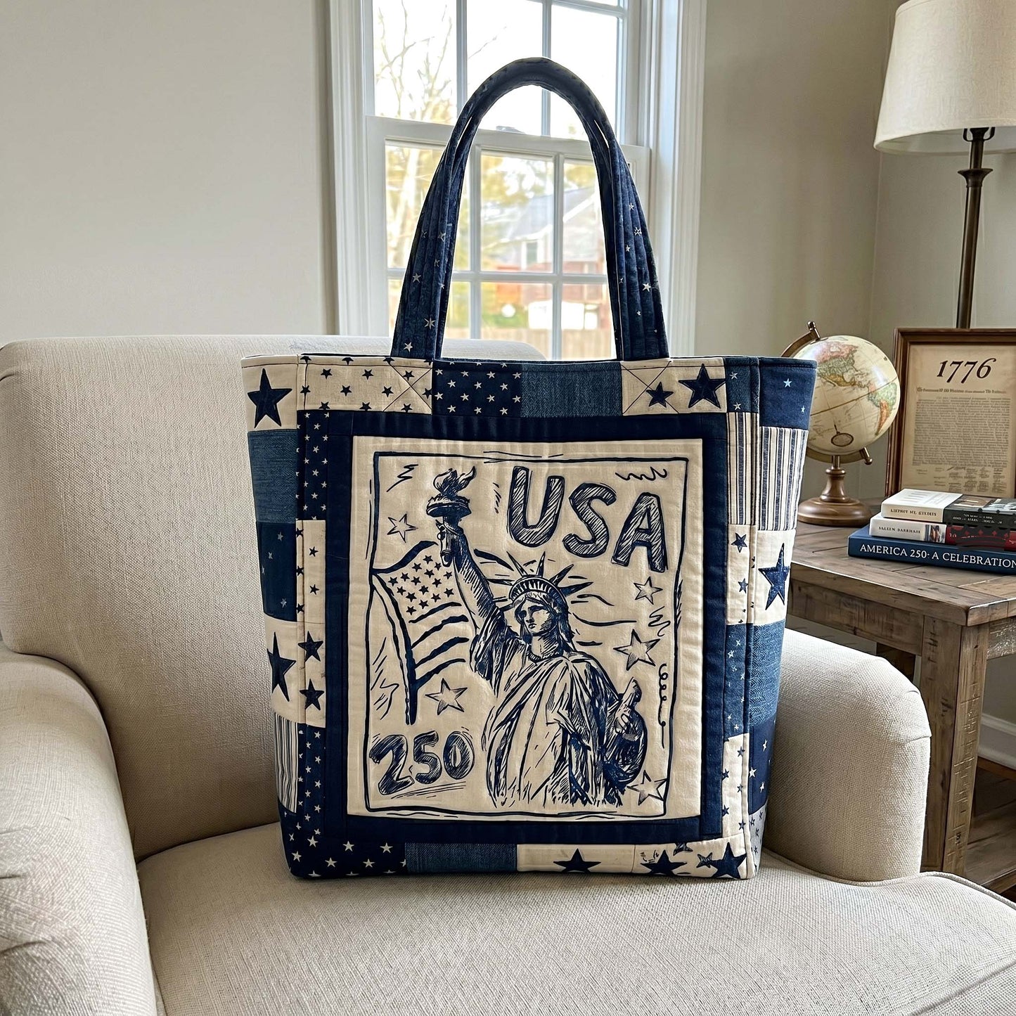Statue Of Liberty Stars Tote Bag