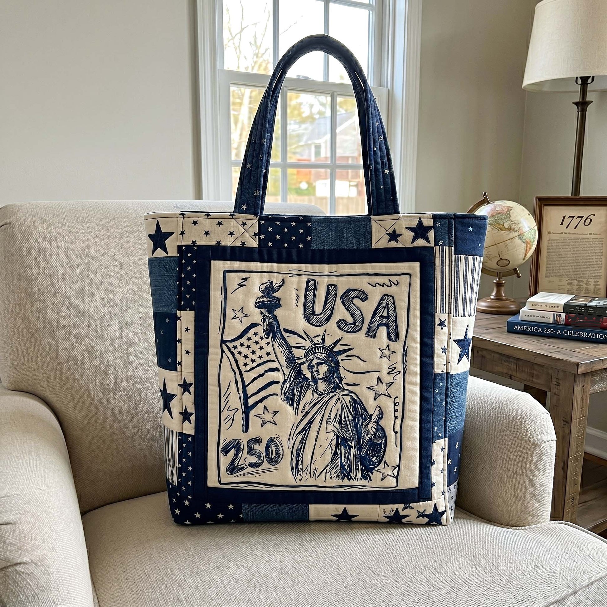 Statue Of Liberty Stars Tote Bag