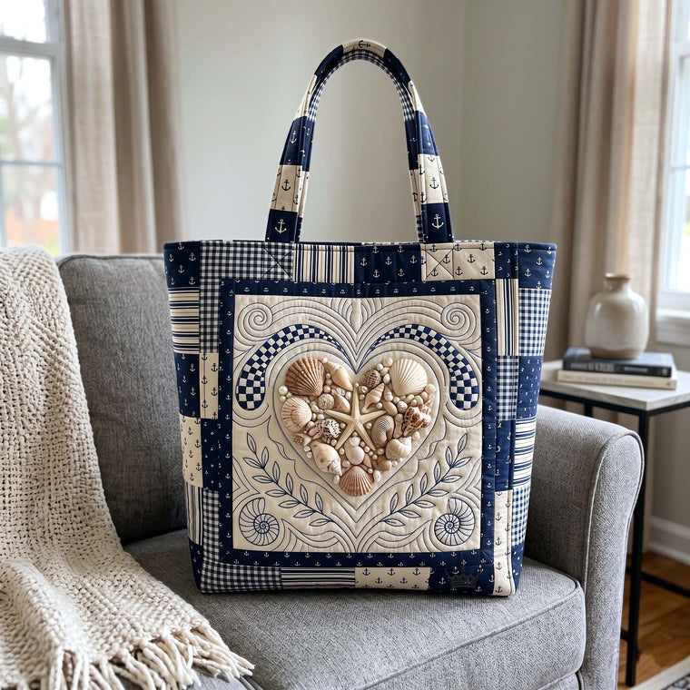 The Coastal Heart Quilted Tote