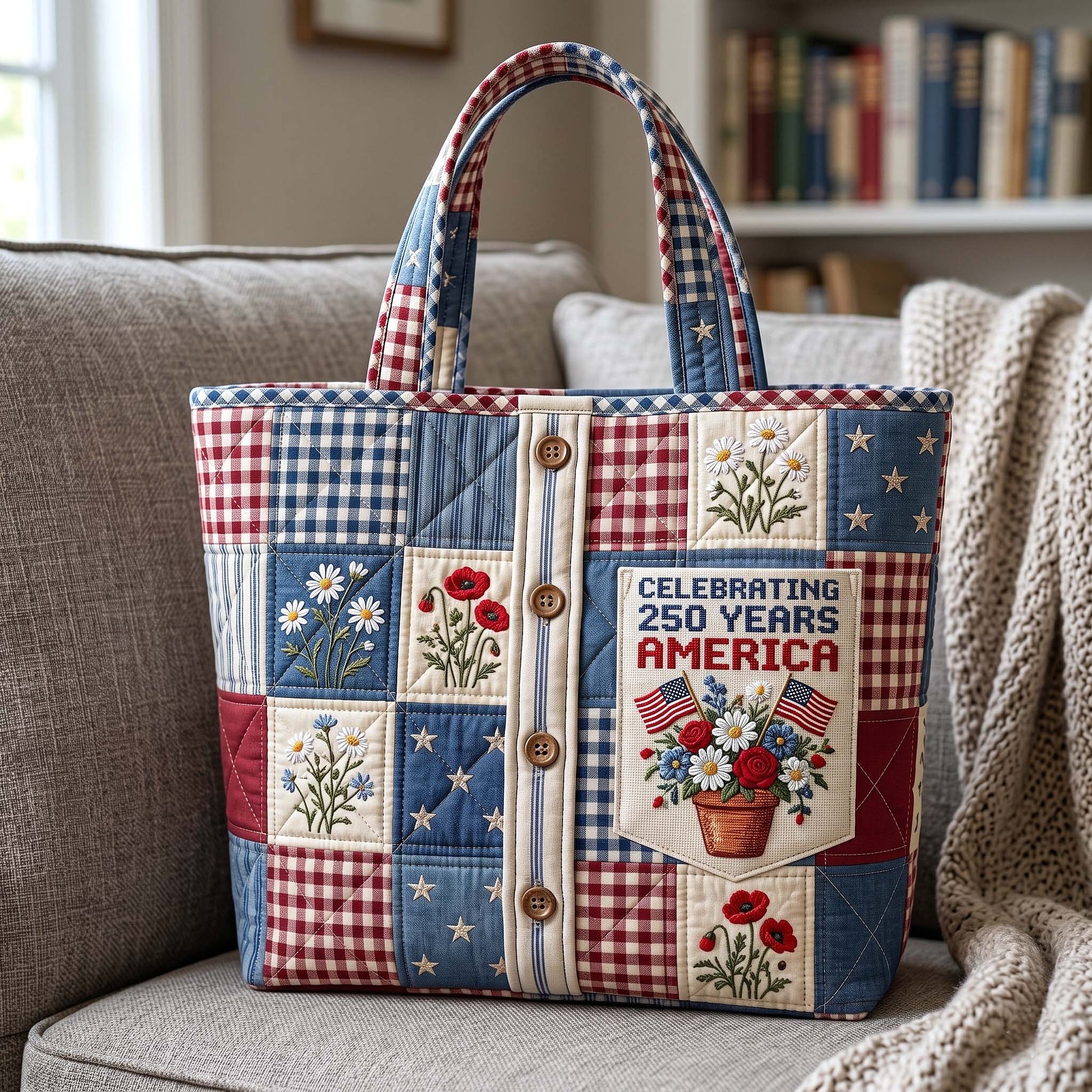Everyday America Quilted Tote Bag