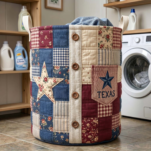 The Texas Pride Quilted Laundry Basket Tote 9126