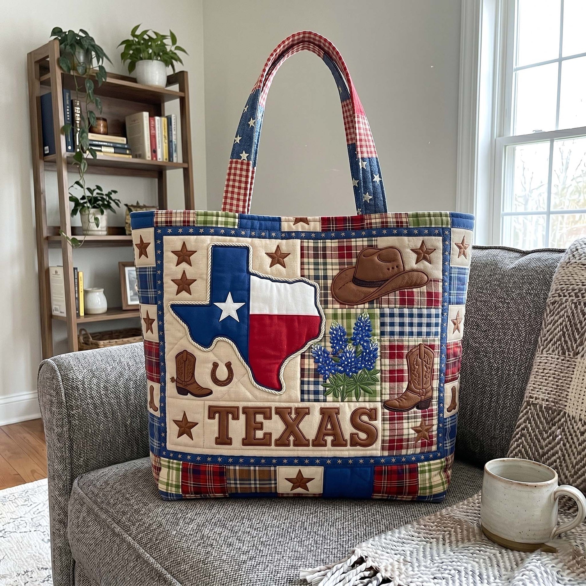 Texas Patchwork Stars Quilted Tote