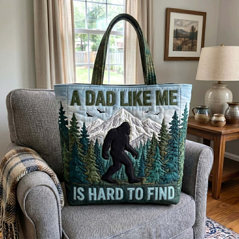 Sasquatch Forest Mountains Quilted Tote
